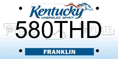 580THD Kentucky License Plate