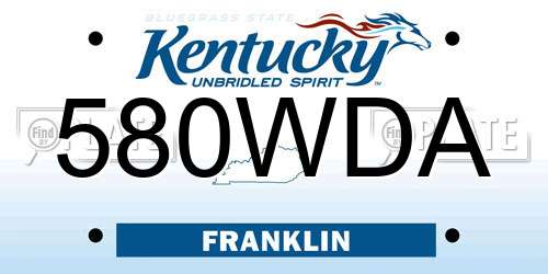 580WDA Kentucky License Plate
