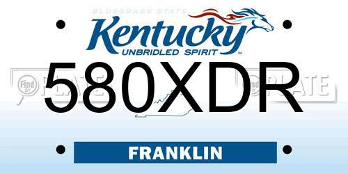 580XDR Kentucky License Plate
