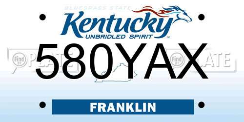 580YAX Kentucky License Plate