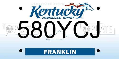580YCJ Kentucky License Plate