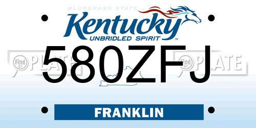 580ZFJ Kentucky License Plate