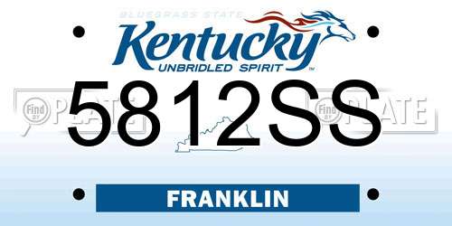 5812SS Kentucky License Plate