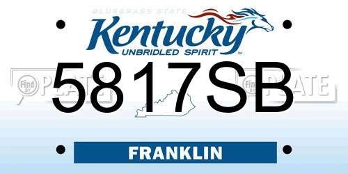 5817SB Kentucky License Plate
