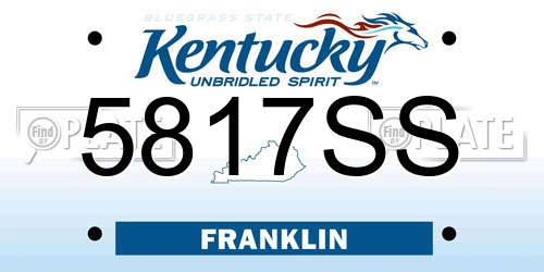 5817SS Kentucky License Plate