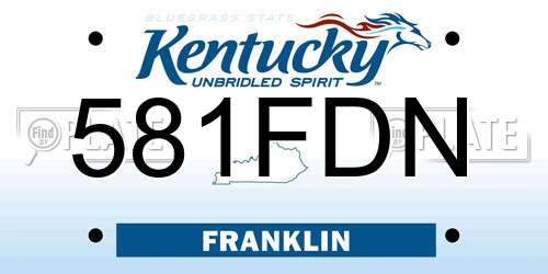 581FDN Kentucky License Plate