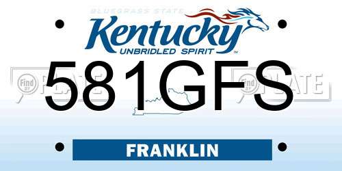581GFS Kentucky License Plate