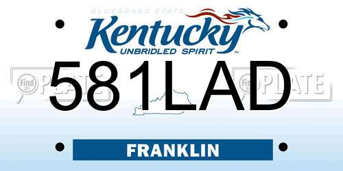 581LAD Kentucky License Plate