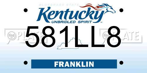 581LL8 Kentucky License Plate