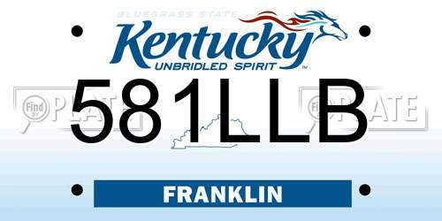 581LLB Kentucky License Plate