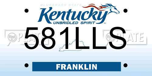 581LLS Kentucky License Plate