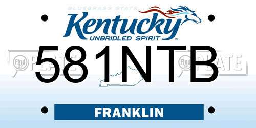 581NTB Kentucky License Plate