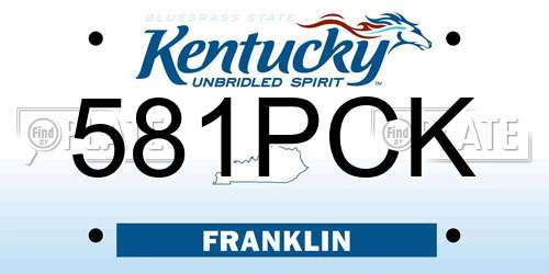 581PCK Kentucky License Plate