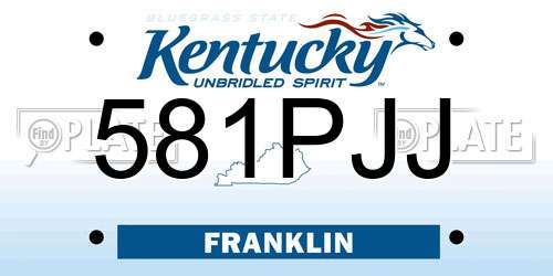 581PJJ Kentucky License Plate