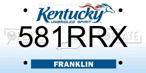581RRX Kentucky License Plate