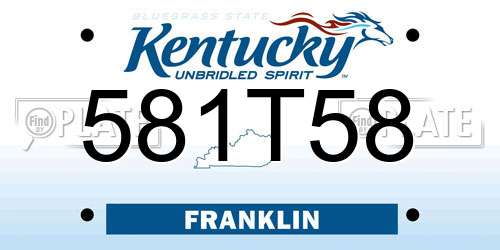 581T58 Kentucky License Plate