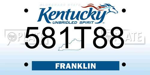 581T88 Kentucky License Plate