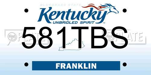 581TBS Kentucky License Plate