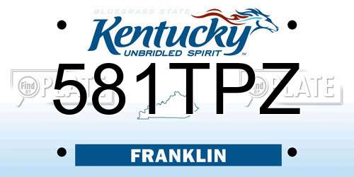 581TPZ Kentucky License Plate