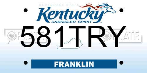 581TRY Kentucky License Plate