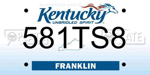 581TS8 Kentucky License Plate