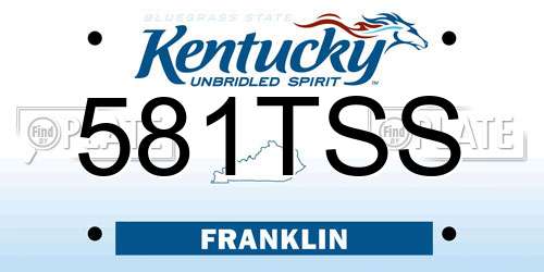581TSS Kentucky License Plate