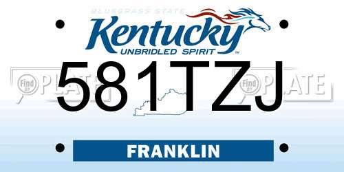 581TZJ Kentucky License Plate