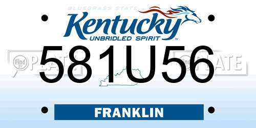 581U56 Kentucky License Plate
