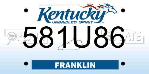 581U86 Kentucky License Plate