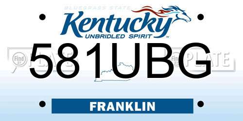 581UBG Kentucky License Plate
