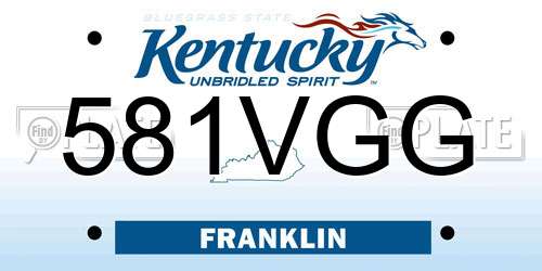 581VGG Kentucky License Plate
