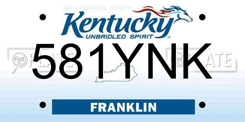 581YNK Kentucky License Plate