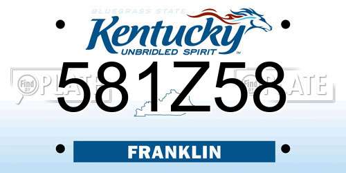 581Z58 Kentucky License Plate