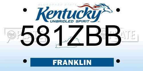 581ZBB Kentucky License Plate