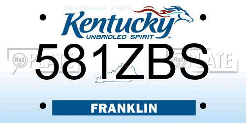 581ZBS Kentucky License Plate