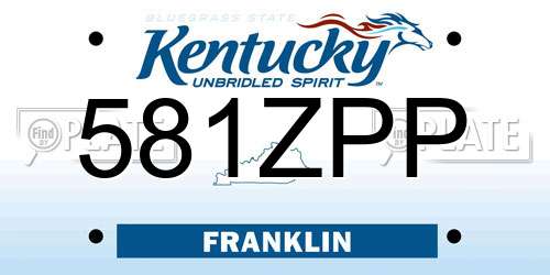 581ZPP Kentucky License Plate
