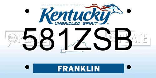 581ZSB Kentucky License Plate
