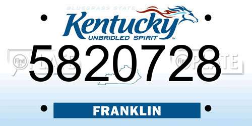 5820728 Kentucky License Plate