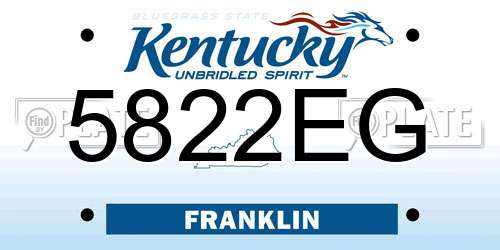 5822EG Kentucky License Plate