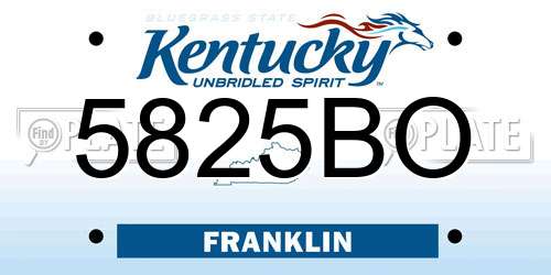 5825BO Kentucky License Plate