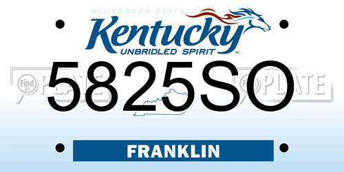 5825SO Kentucky License Plate