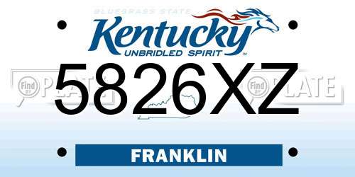5826XZ Kentucky License Plate