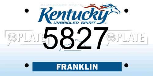 5827 Kentucky License Plate