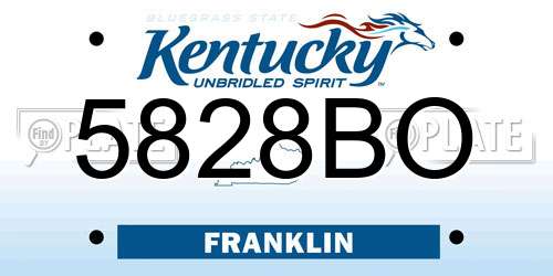 5828BO Kentucky License Plate