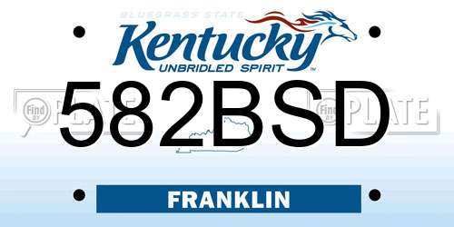 582BSD Kentucky License Plate