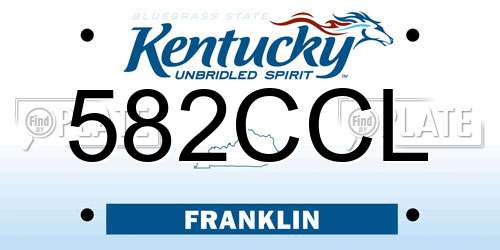 582CCL Kentucky License Plate