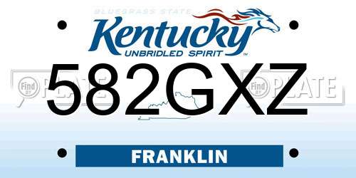 582GXZ Kentucky License Plate