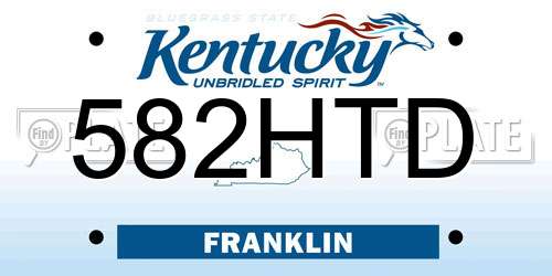 582HTD Kentucky License Plate