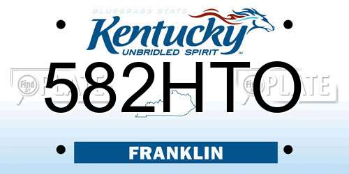 582HTO Kentucky License Plate