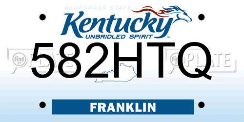 582HTQ Kentucky License Plate